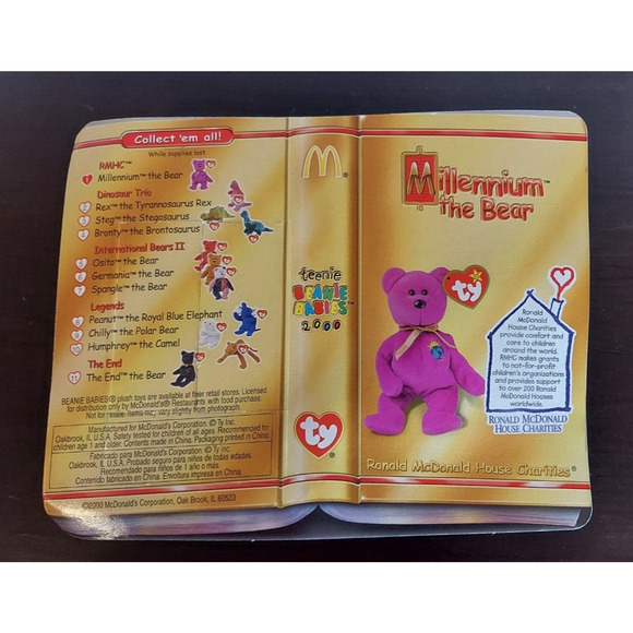 McDonald's Ty Teenie Beanie Babies RHMC Millennium 2000 + THE END SET OF 2 BEARS - Picture 4 of 6